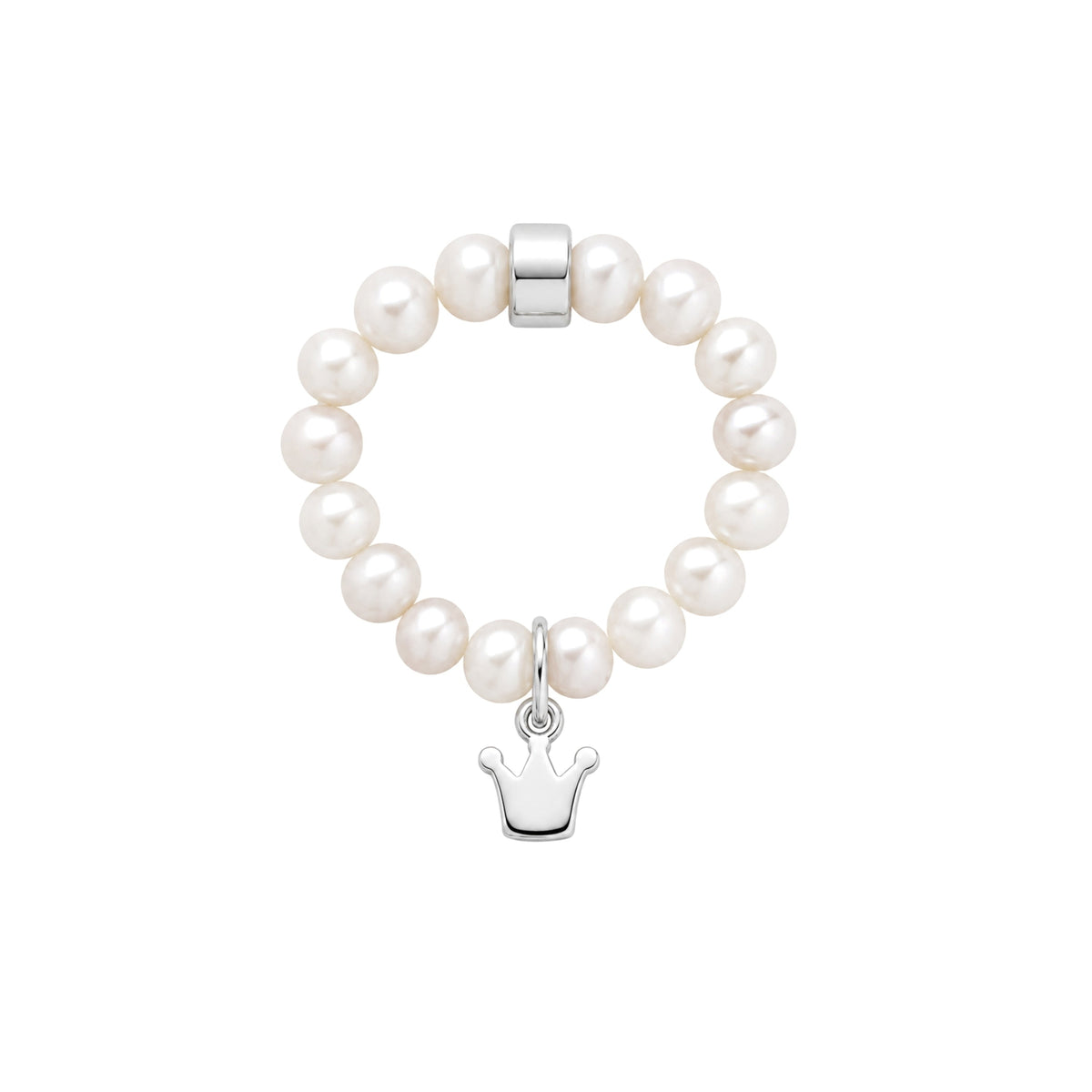 Elastica Crown ring with white pearls — MIMÍ Milano