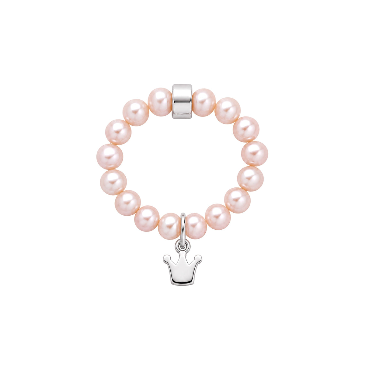 Elastica Crown ring with pink pearls — MIMÍ Milano