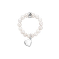 Anello Elastica Cuore perle bianche