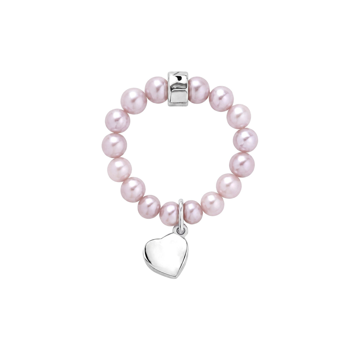 Elastica Heart ring with purple pearls — MIMÍ Milano