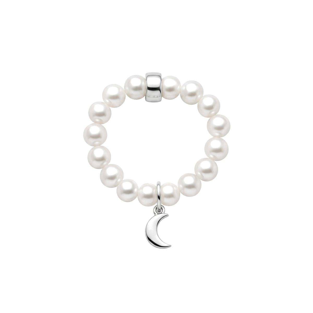 Elastica Moon ring with white pearls — MIMÍ Milano