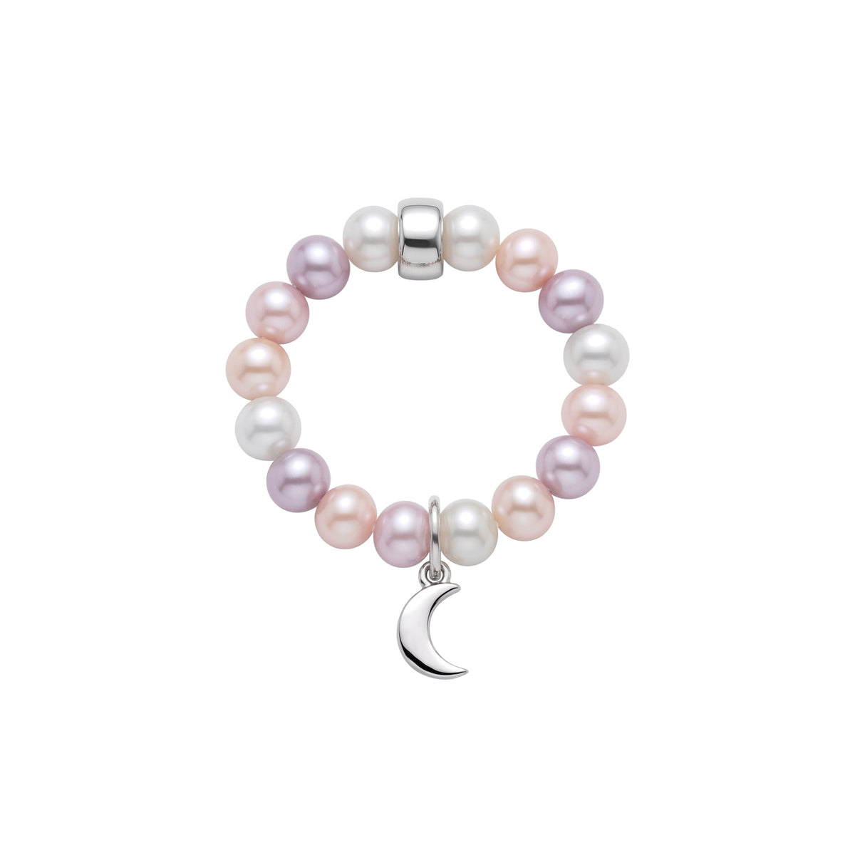Elastica Moon ring with multicolour pearls — MIMÍ Milano