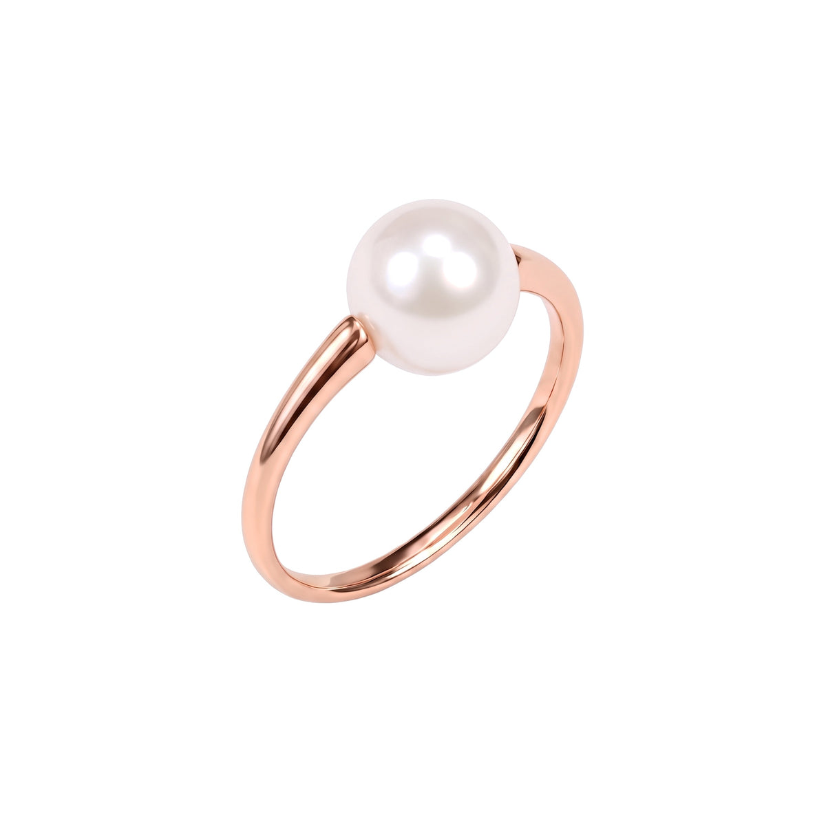 Anello Solitario perla Akoya bianca — MIMÍ Milano