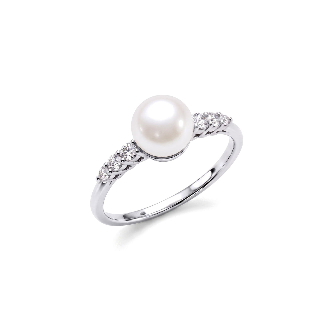 Anello Solitario perla Akoya bianca — MIMÍ Milano