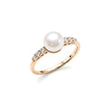Anello Solitario perla bianca