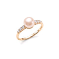 Anello Solitario perla rosa