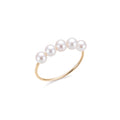 Anello cinque perle bianche