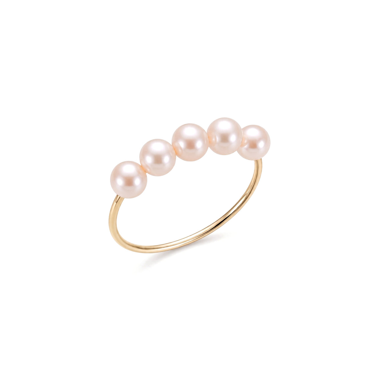 Anello cinque perle rosa — MIMÍ Milano