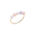 Anello cinque perle multicolor