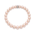 Rondelle bracelet with pink pearls