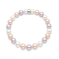 Rondelle bracelet with multicolour pearls