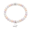 Butterfly bracelet with multicolour pearls