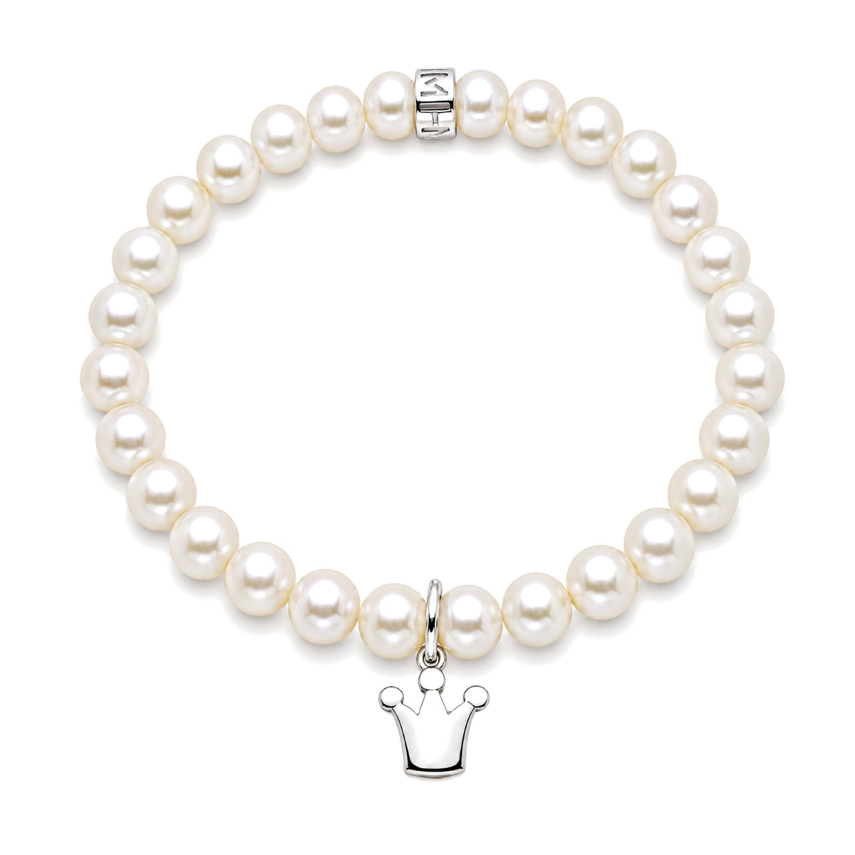 Bracciale Corona perle bianche — MIMÍ Milano