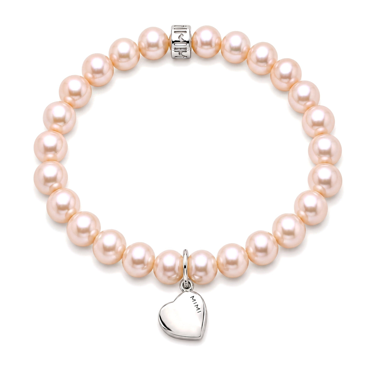 Bracciale Cuore perle rosa — MIMÍ Milano
