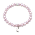 Moon bracelet with purple pearls
