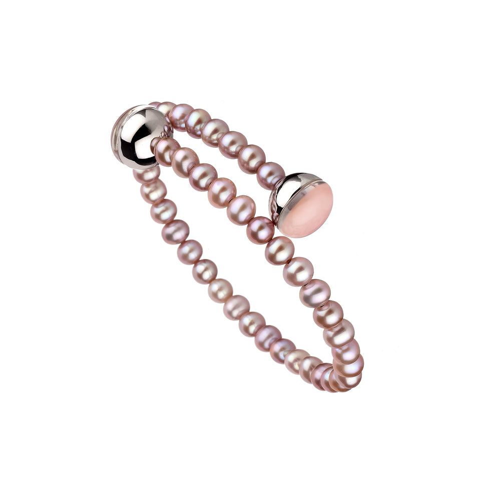 MIMI Bracciale semirigido perle viola e pasta di corallo