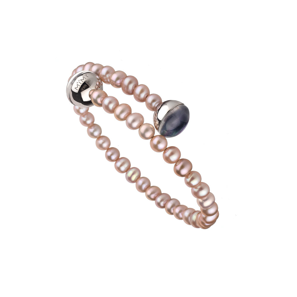 MIMI Bracciale semirigido perle viola e onice