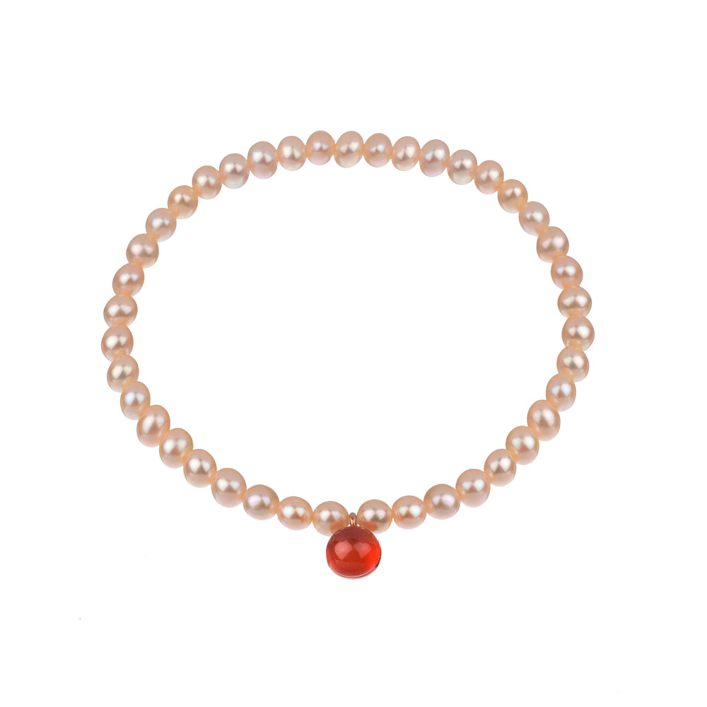 MIMI Bracciale Zabette con perle e doppietta arancione