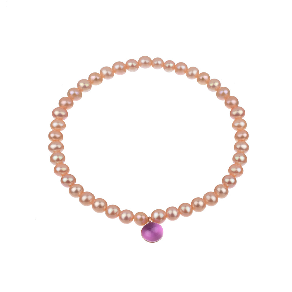 MIMI Bracciale Zabette con perle e doppietta rosa