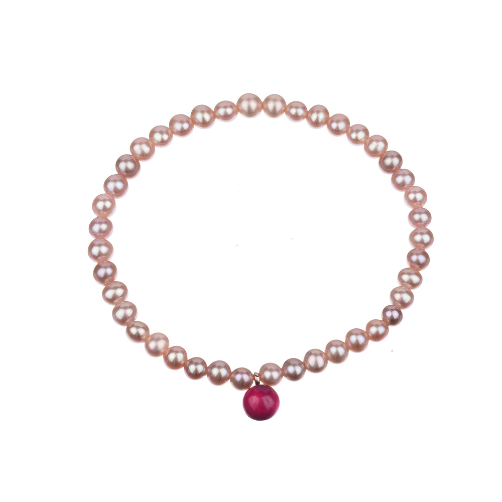 MIMI Bracciale Zabette con perle e doppietta rossa