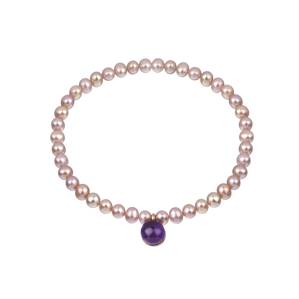 MIMI Bracciale Zabette con perle e doppietta viola