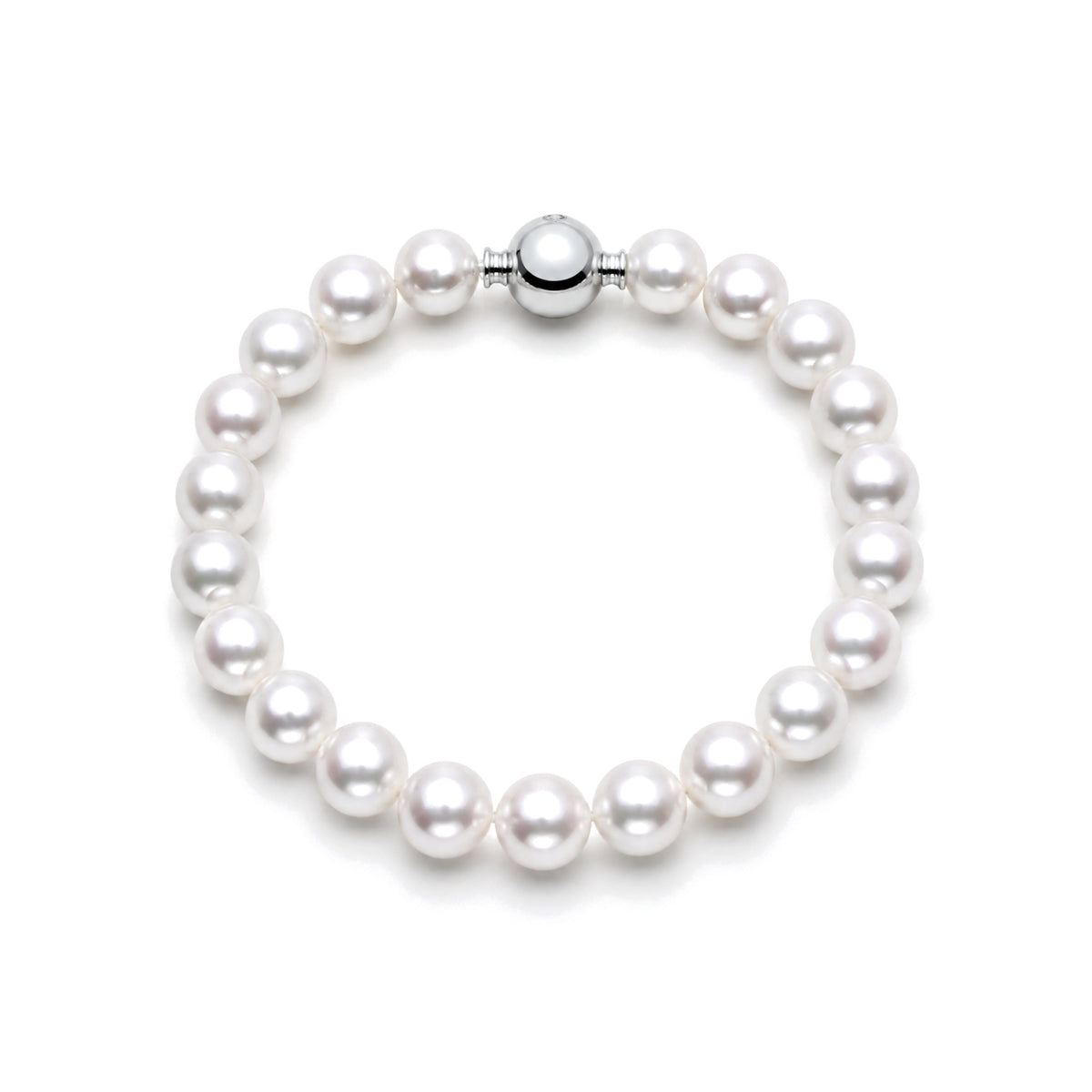 White Akoya pearl bracelet in 925 silver — MIMÍ Milano