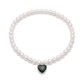 Heart bracelet with white pearls