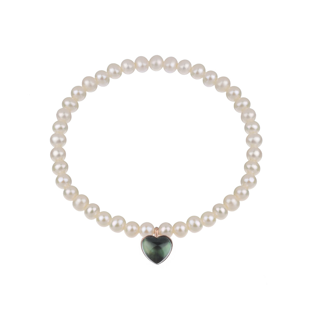 Bracciale Zabette Cuore nero in madreperla
