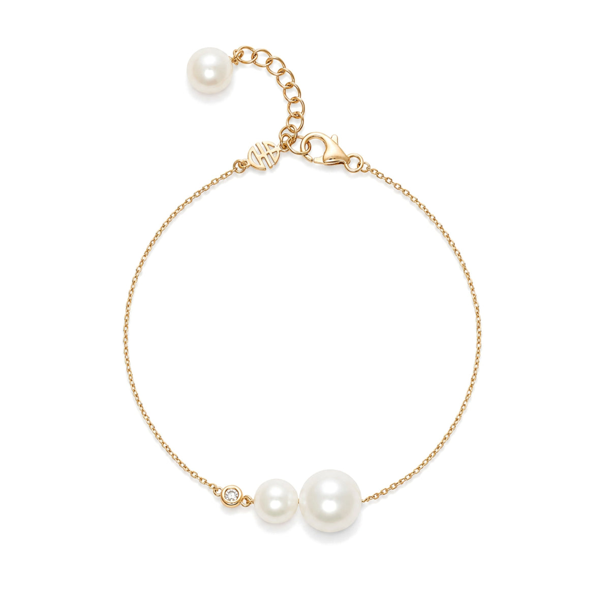 White Akoya pearl bracelet in 18k rose gold — MIMÍ Milano