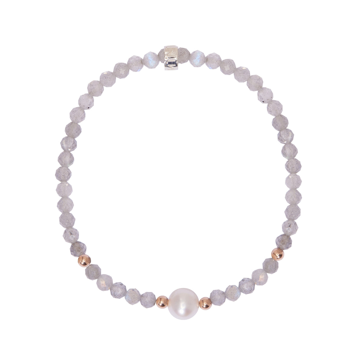 Bracciale perla bianca e labradorite — MIMÍ Milano