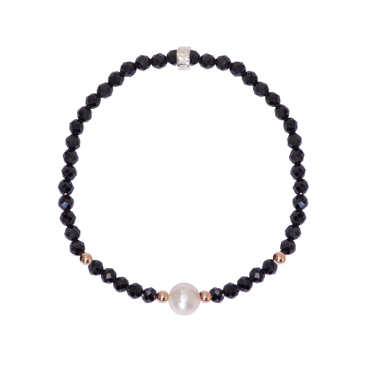 Bracciale perla bianca e spinello nero — MIMÍ Milano