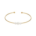 Bangle Bracelet two white pearls