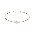 Bangle Bracelet two purple pearls