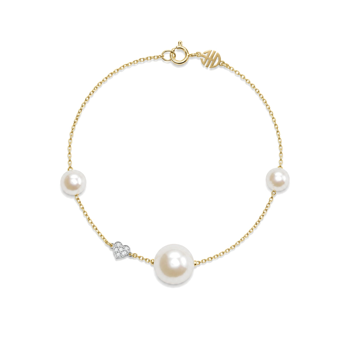 Bracciale Cuore perle bianche — MIMÍ Milano