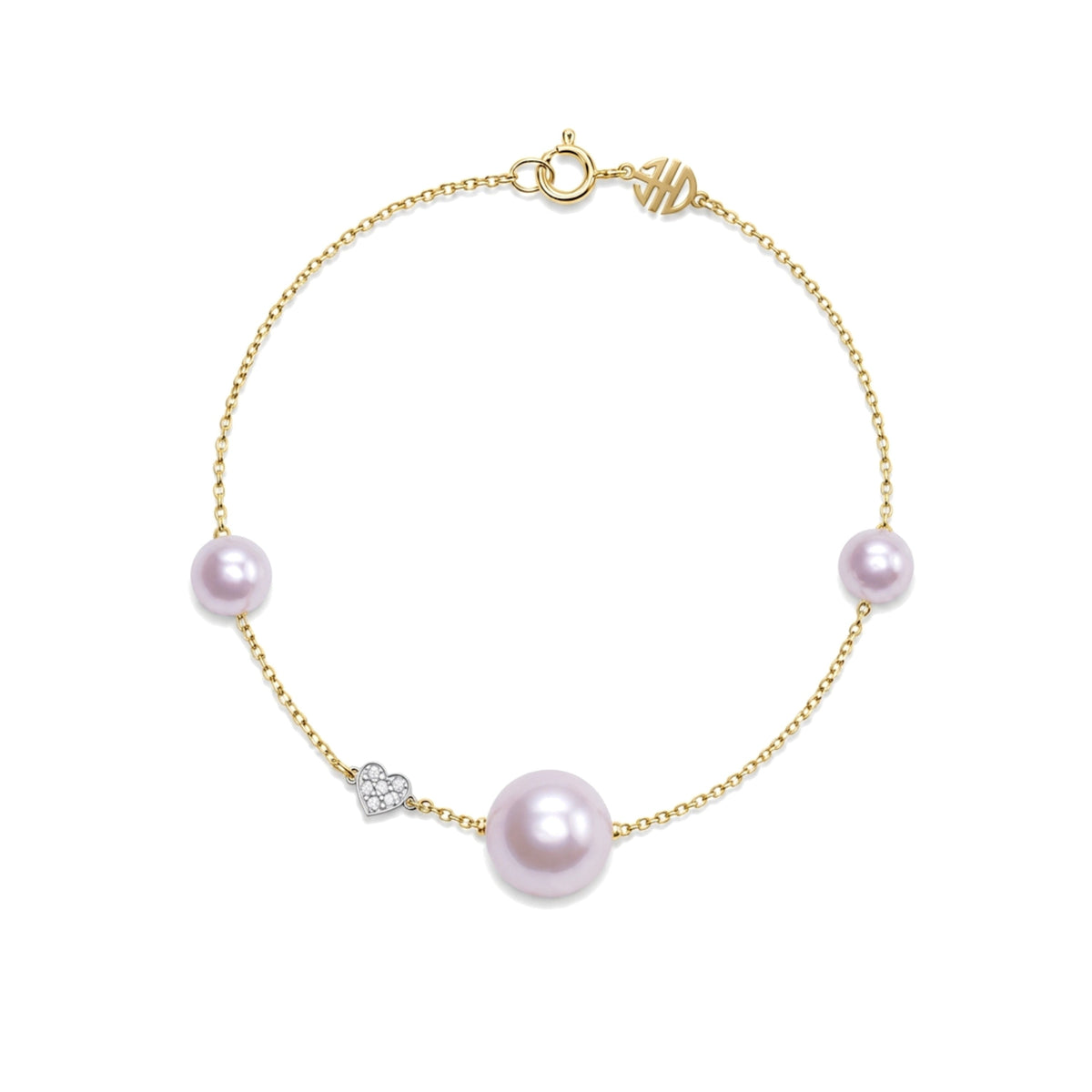 Bracciale Cuore perle viola — MIMÍ Milano