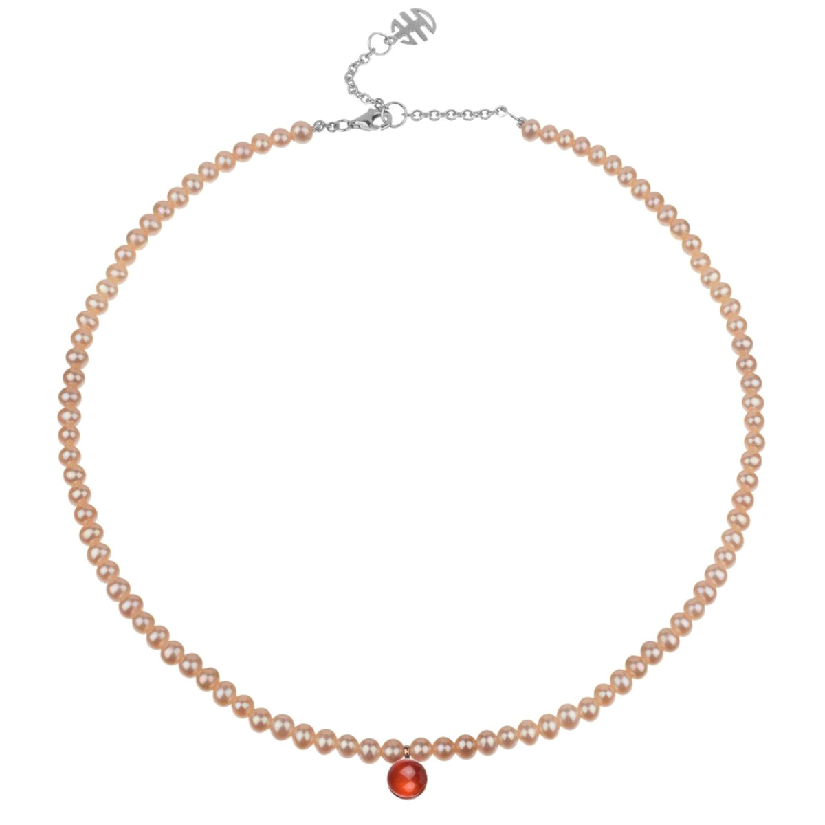 Collana perle rosa e doppietta arancione — MIMÍ Milano
