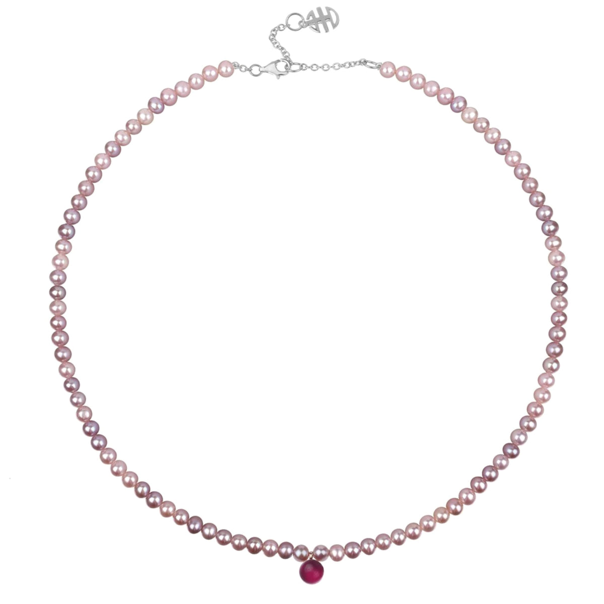 Collana perle viola e doppietta rossa — MIMÍ Milano