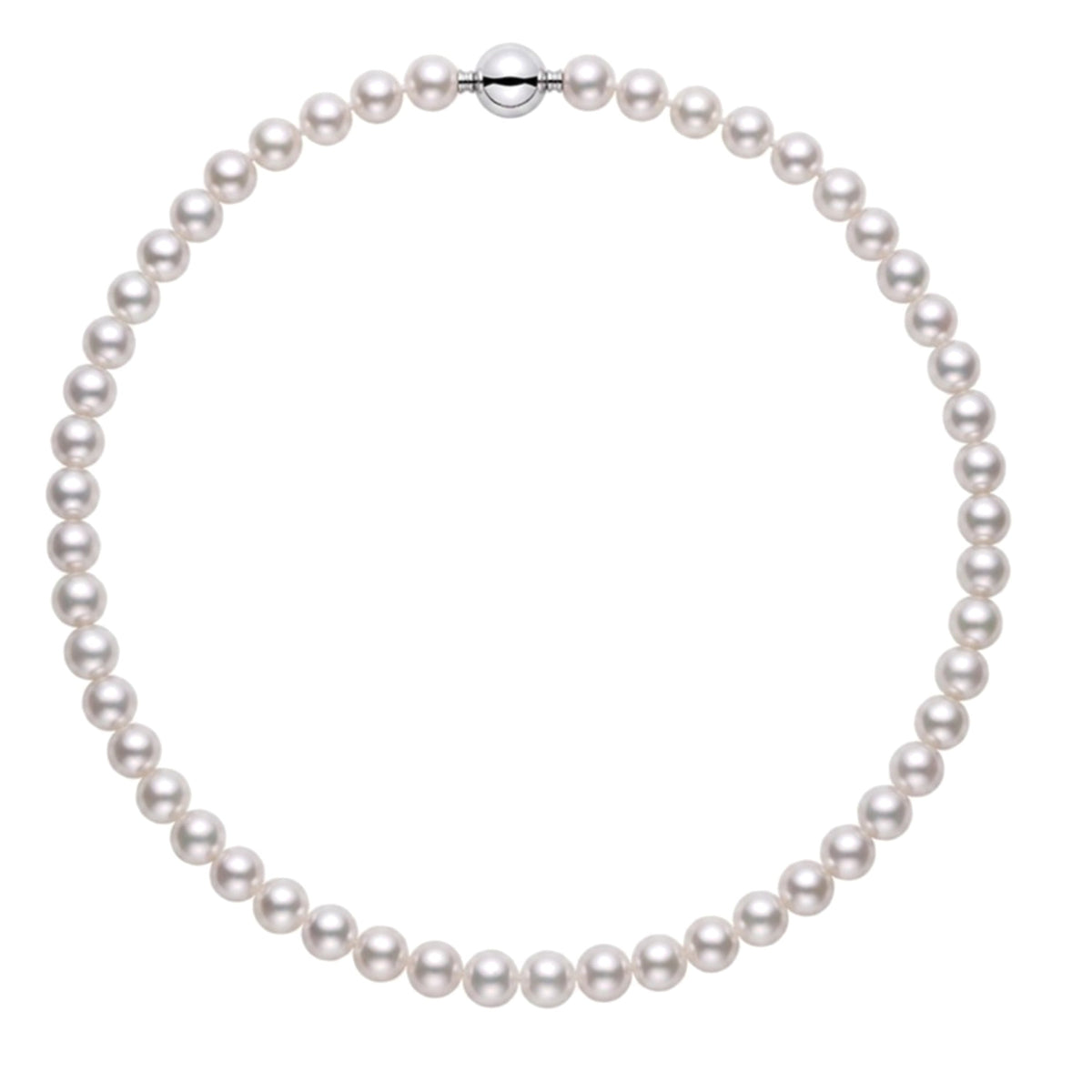 Collar necklace, white Akoya pearls 38 cm — MIMÍ Milano