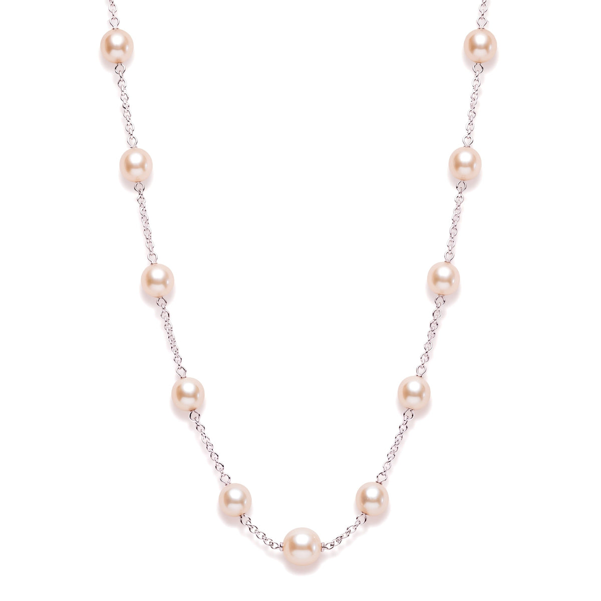 Pink pearl necklace in 925 silver 5.5-6 mm — MIMÍ Milano