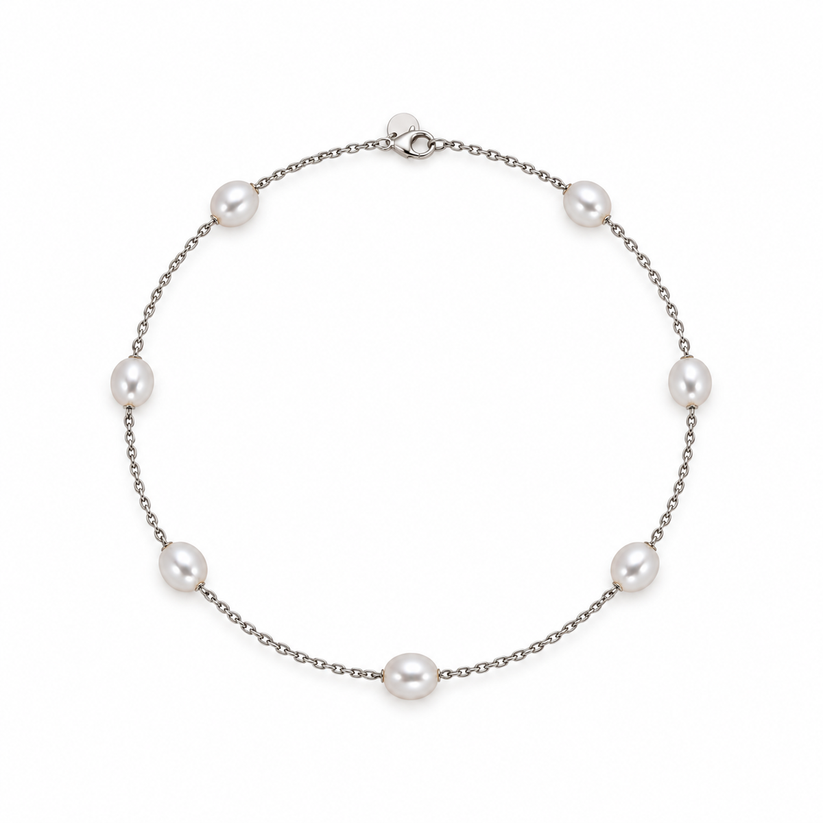Collana in argento 925 con 7 perle barocche bianche, 42 cm — MIMÍ Milano