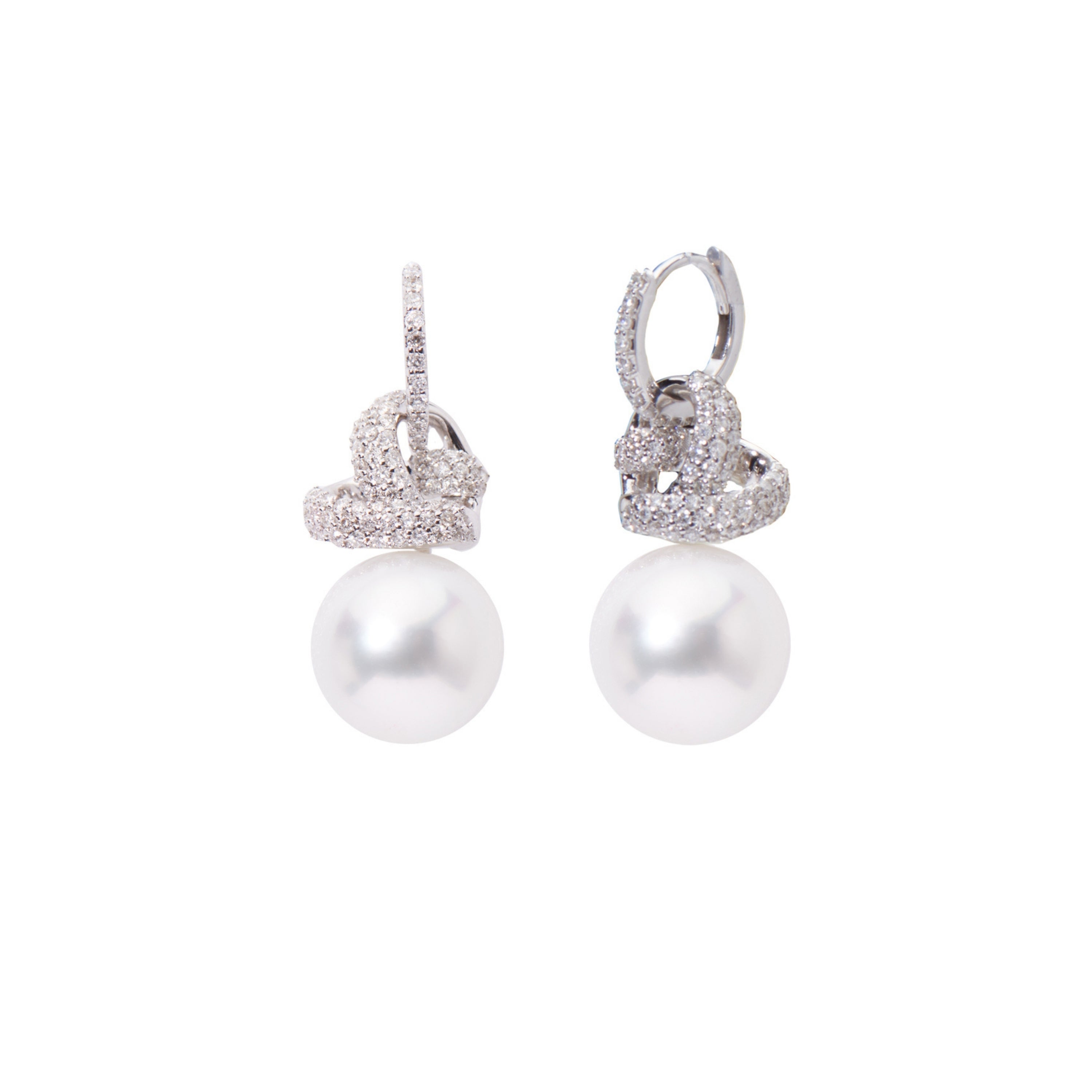 MIMI MILANO Orecchini pendenti Love Knot con perla South Sea e diamanti