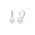 Purple pearl hook earrings