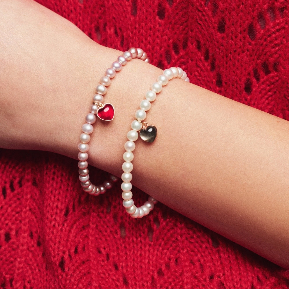 Bracciale Zabette Cuore rosso in madreperla