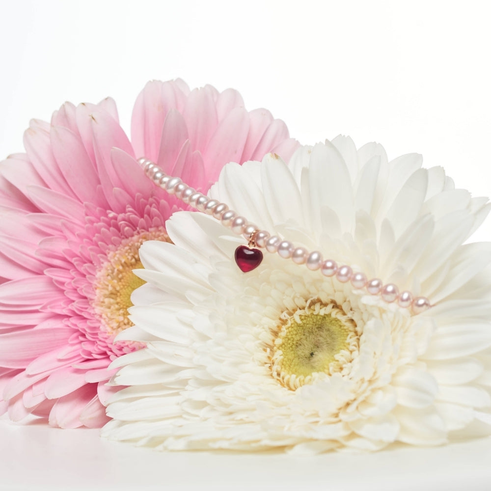 Collana Zabette Cuore bianco in madreperla