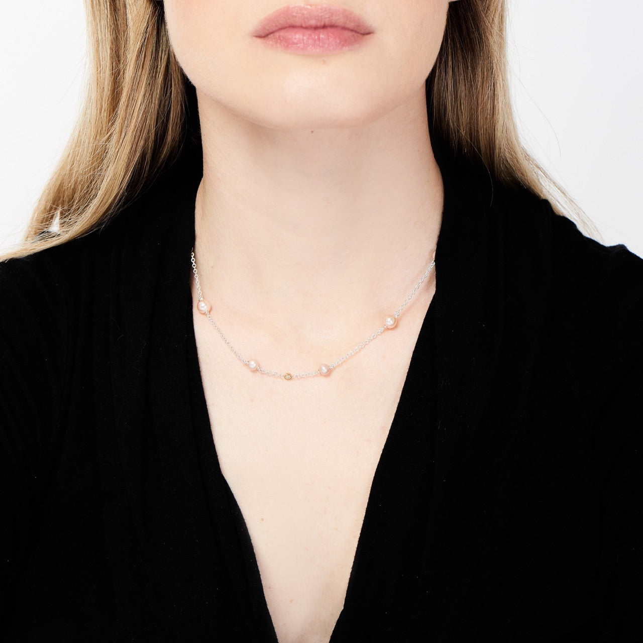 MIMI Collana Rosario Nagai Perle Viola e Diamanti