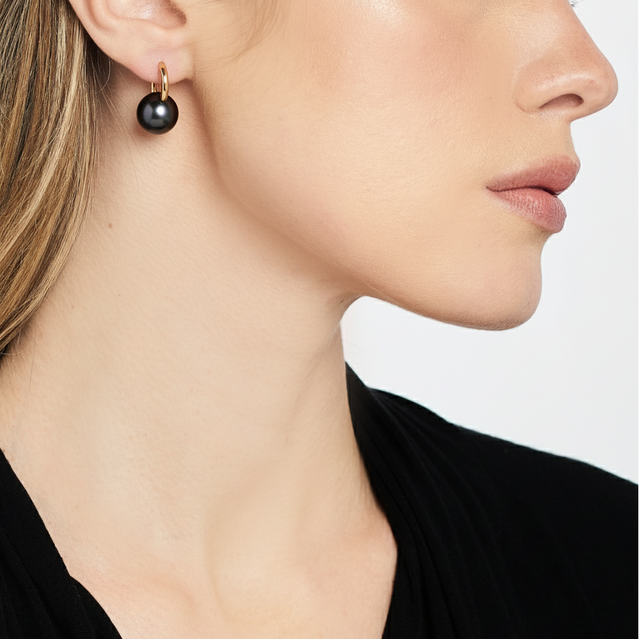 MIMI Orecchini Milano con perle south sea nere perla nera