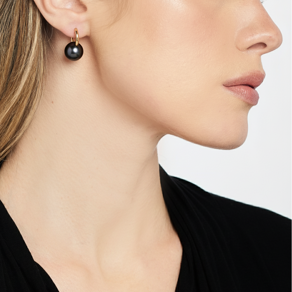 MIMI Orecchini Milano con perle south sea bianche perla nera