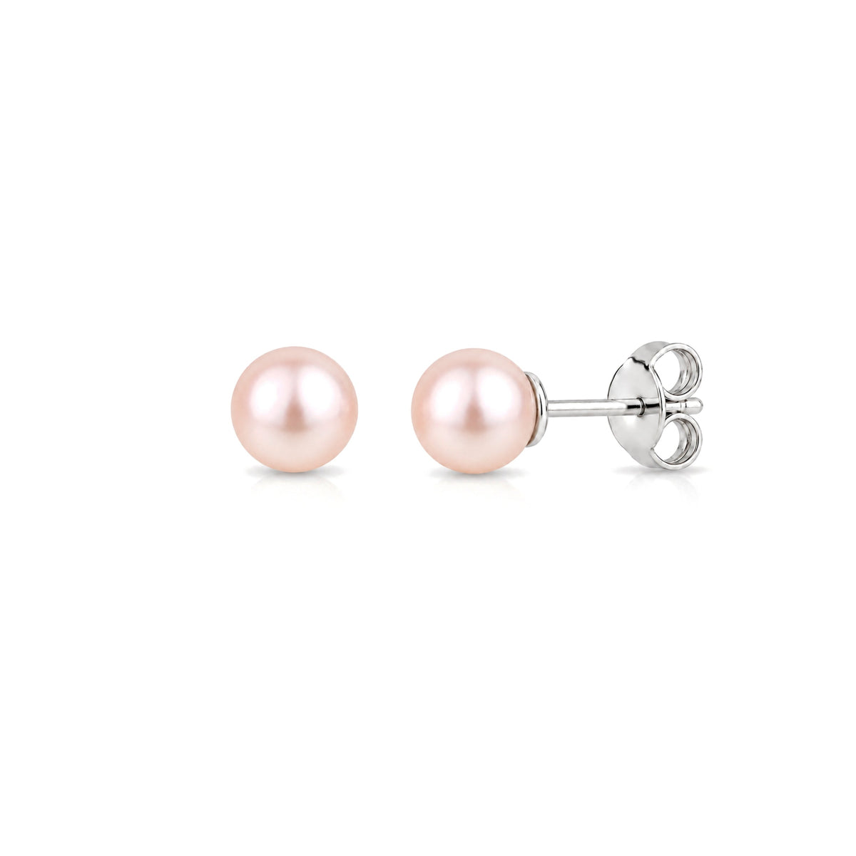 Pink pearl earrings in sterling silver 5-9 mm — MIMÍ Milano