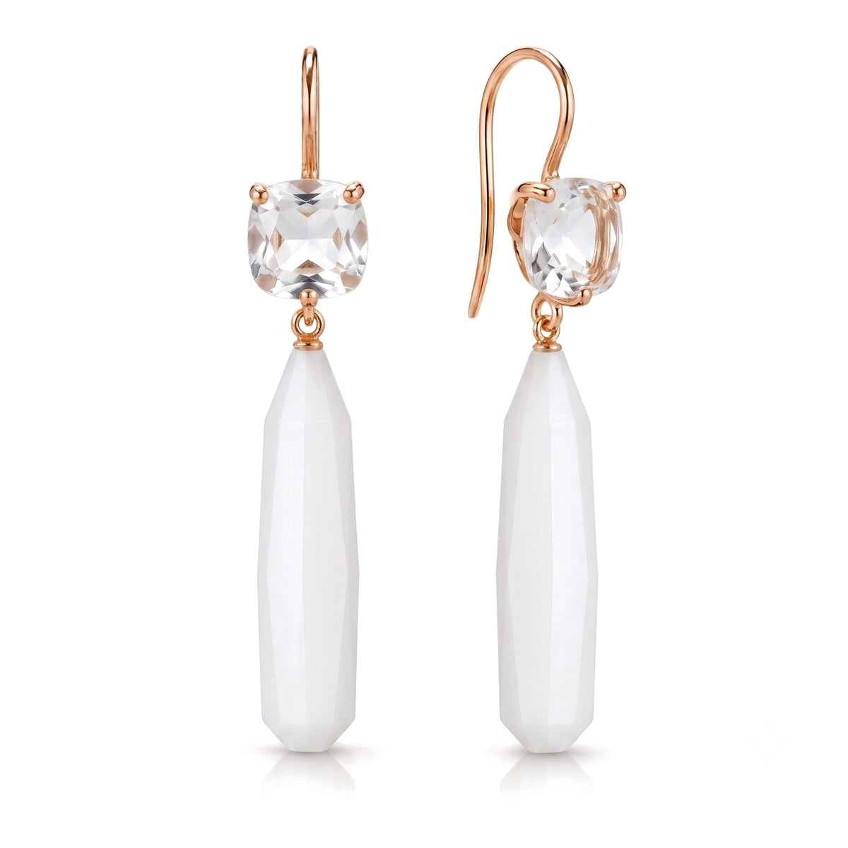 Shanti agate earrings in 18k rose gold — MIMÍ Milano