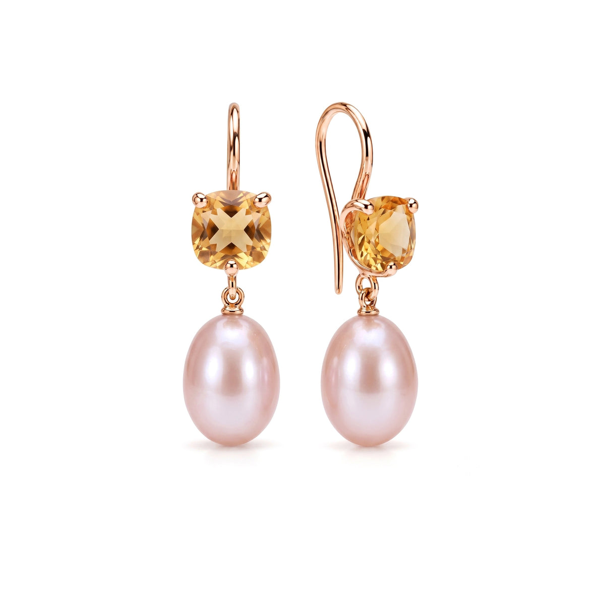 Shanti earrings with pink pearls, rose gold — MIMÍ Milano